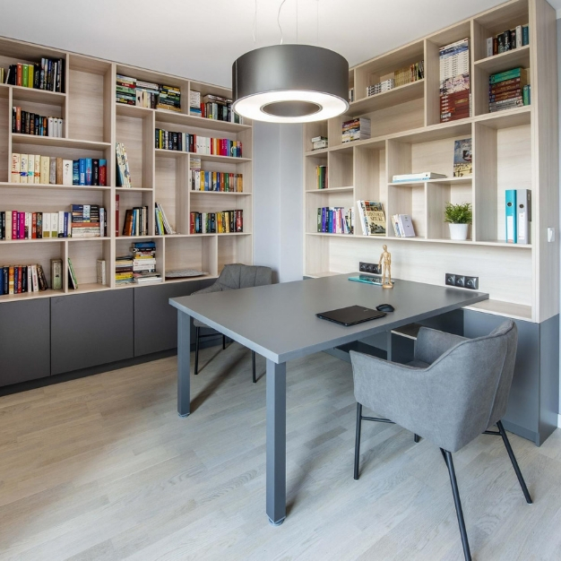 Apartament Malta 9 gabinet w mieszkaniu jak zaplanowac biuro w domu projektant wnetrz poznan atoato miejsce do pracy w domu biurko do pracy dla dwoch osob architekt wnetrz poznan