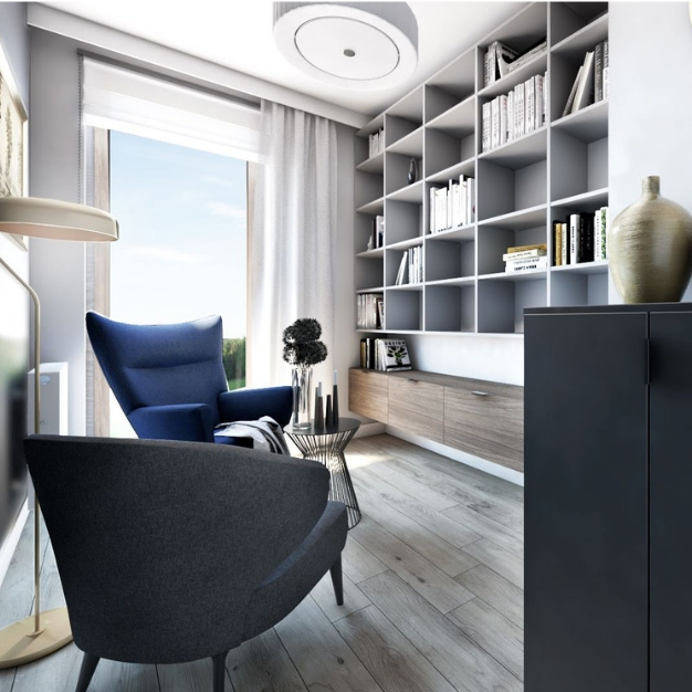 jak zaprojektowac biblioteczke w domu maly pokoj do czytania gabinet w mieszkaniu projektant wnetrz poznan atoato architekt wnetrz rojekty online