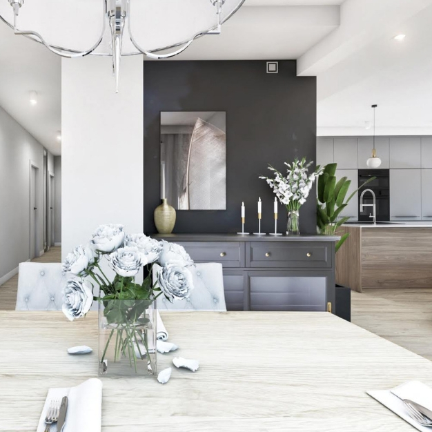 projekt jadalni w stylu nowoczesnym zielen butelkowa w salonie zielona kanapa do salonu projekty wnetrz poznan atoato architekt wnetrz