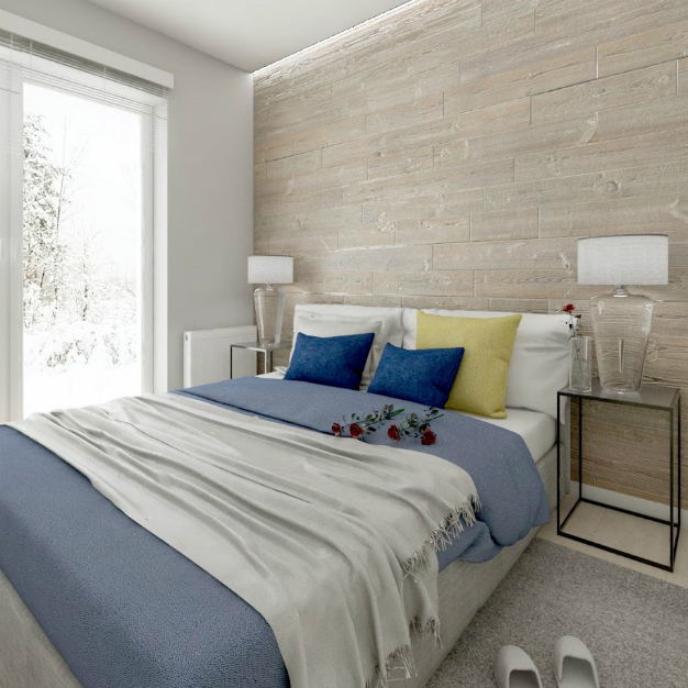 skandynawskie wnętrza sypialnia