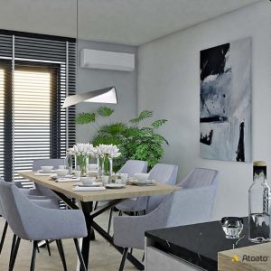 pomysk na jadalnie w domu jak urzadzic jadalnie drewniany stol i szare krzesla projekty wnetrz warszawa online atoato